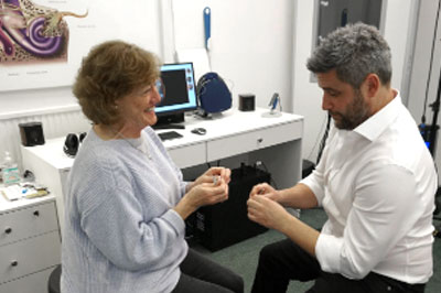Adam with a client